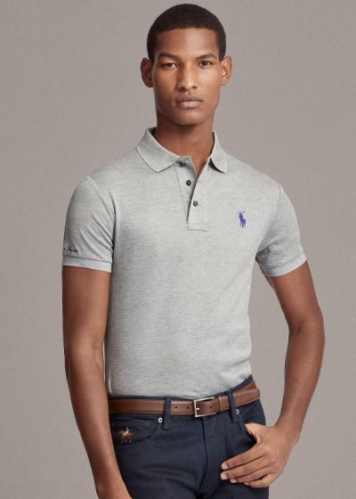 Ralph Lauren Custom Slim Fit Piqué Polo Herre Danmark (CBTFU7654)